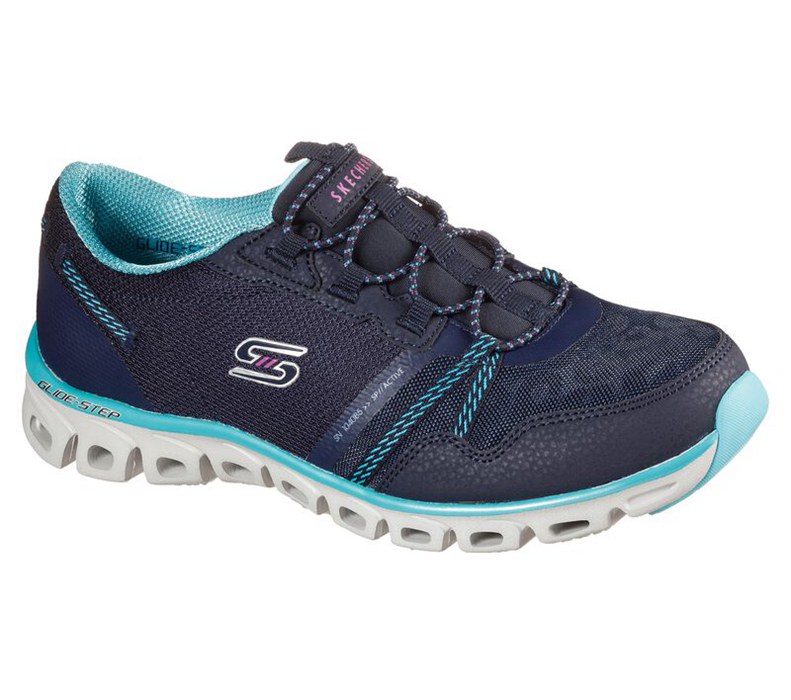 Skechers Glide Step - Act Nice - Womens Slip On Shoes Navy/Blue [AU-IP8607]